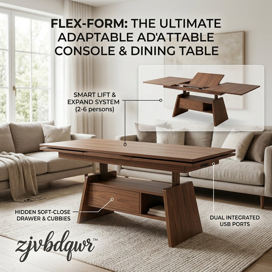 zjvbdqwr™ Modern Convertible Coffee Table to Dining Table – Adjustable Lift-Top Desk with Hidden Storage, USB Ports & Smart Expandable Surface for Small Spaces