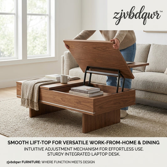 zjvbdqwr™ Aura Modular Console Desk – Space-Saving WFH Writing Table with Slide-Out Desktop, Integrated Wireless Charging, Built-in Power Hub, Arched Vanity Mirror, and Tiered Storage Shelves